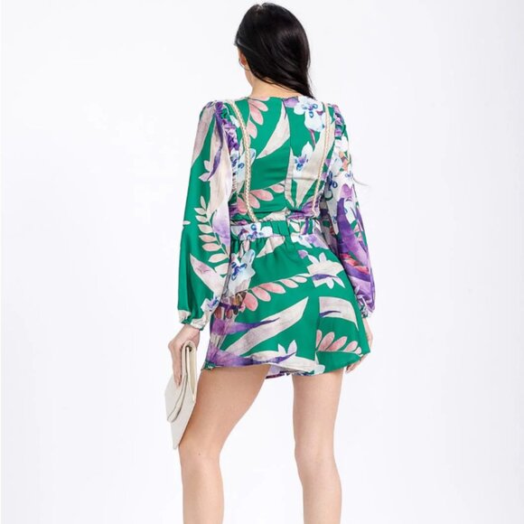 CUT OUT FLORAL ROMPER - Picture 4 of 4